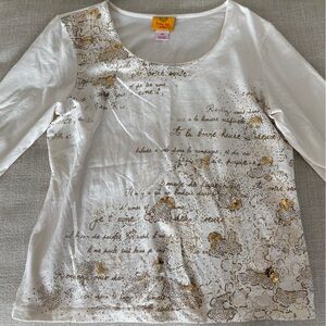 Ruby Rd. White Top with Gold Accents